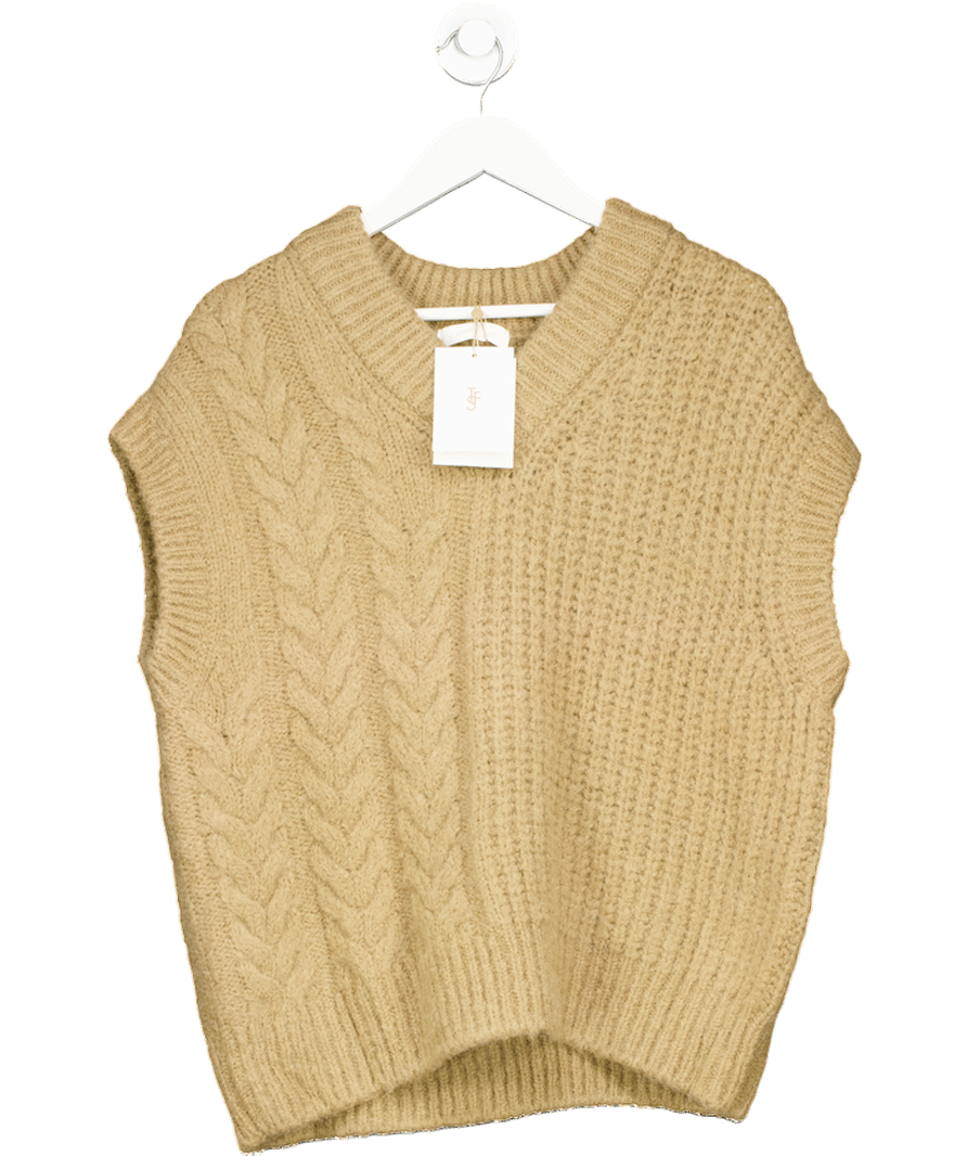 The Frankie Shop Oversize Natural Beige Cable Knit Vest UK XS/S - Reliked