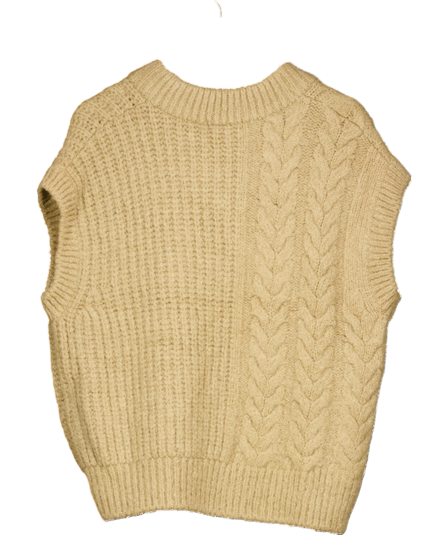 The Frankie Shop Oversize Natural Beige Cable Knit Vest UK XS/S - Reliked
