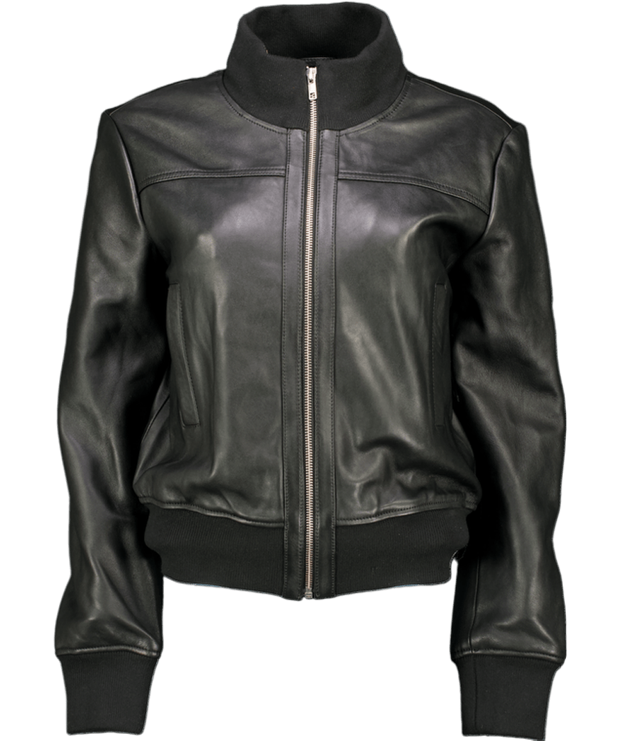 The Frankie Shop Tobias Leather Jacket - Black UK M - Reliked