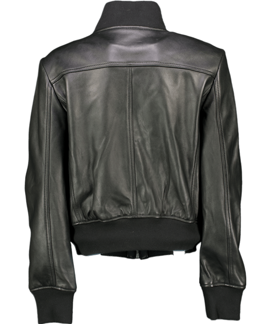 The Frankie Shop Tobias Leather Jacket - Black UK M - Reliked