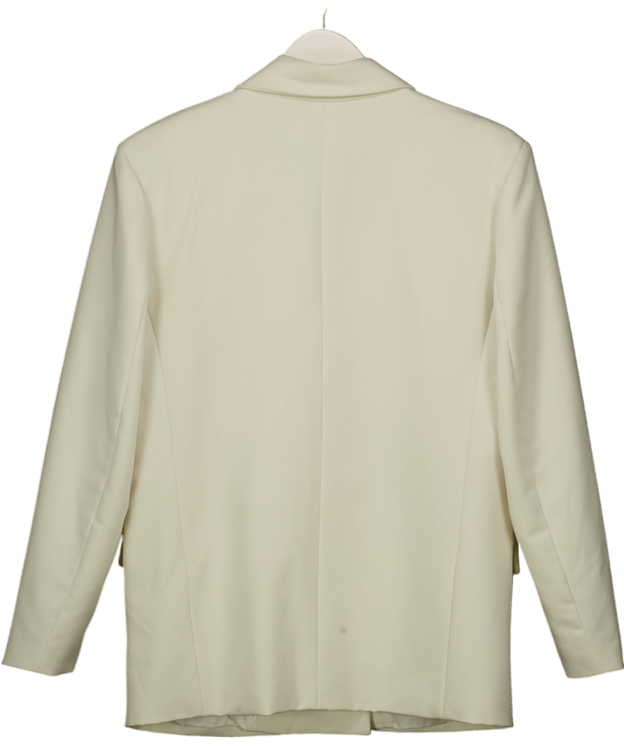 the frankie shop White Bea Single - breasted Stretch - woven Blazer UK M - Reliked