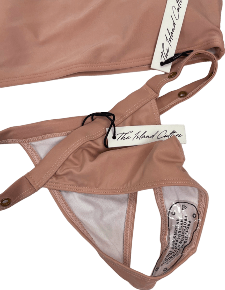 The Island Couture Blush Pink One - Shoulder Bikini Set UK M - Reliked