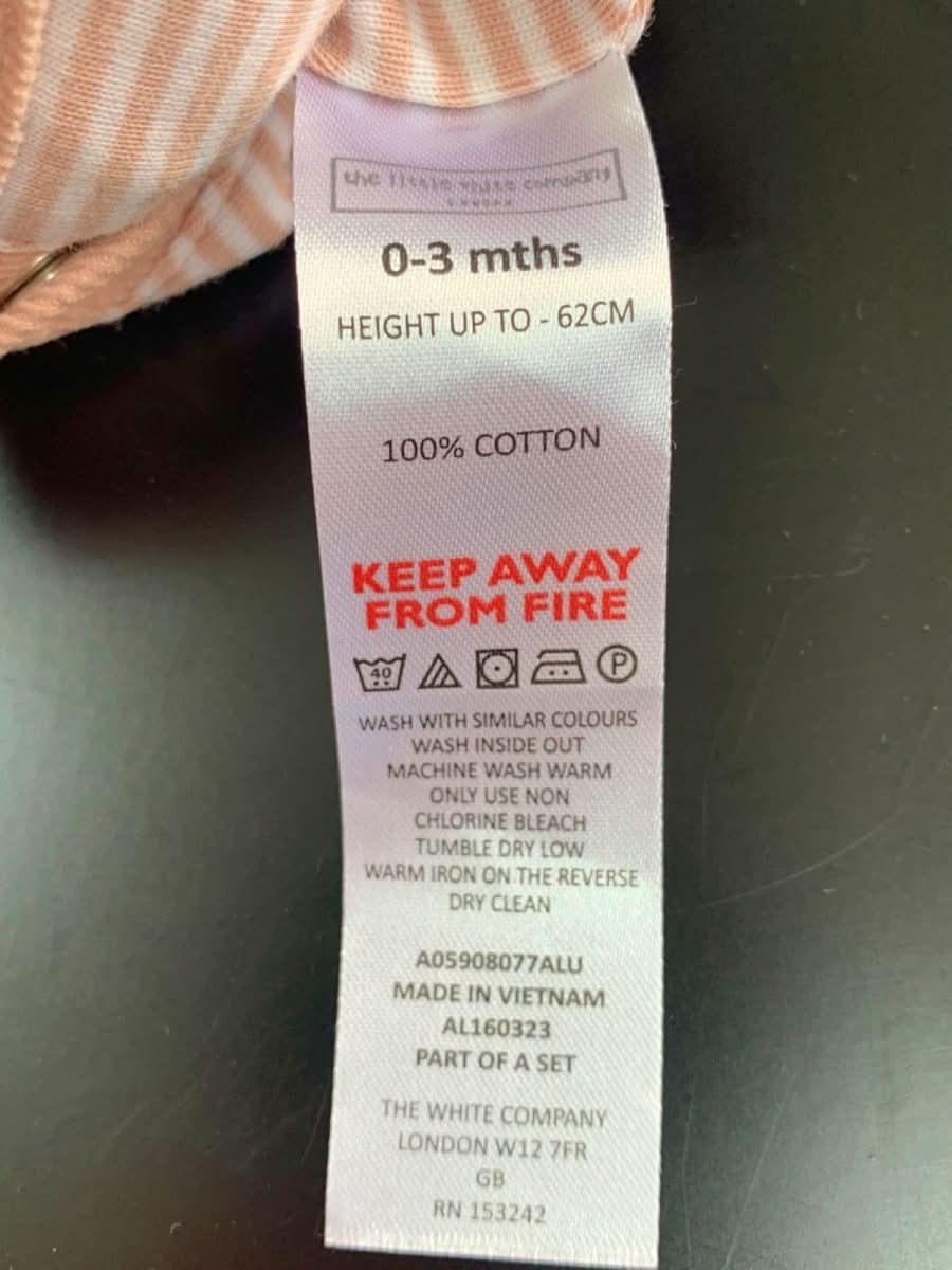 The Little White Company Dusty Pink Cord Heart Pocket Dungaree & Stripe Top Set 0 - 3 Months - Reliked