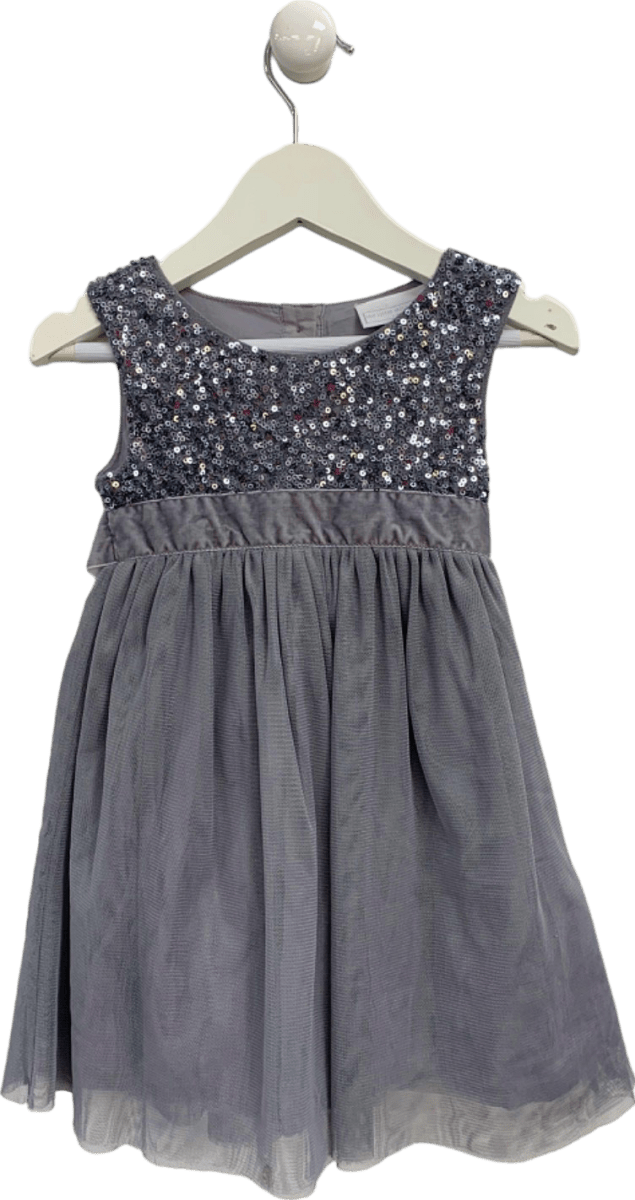 The Little White Company Grey Sequin Bodice Dress 12 - 18 Months - Reliked