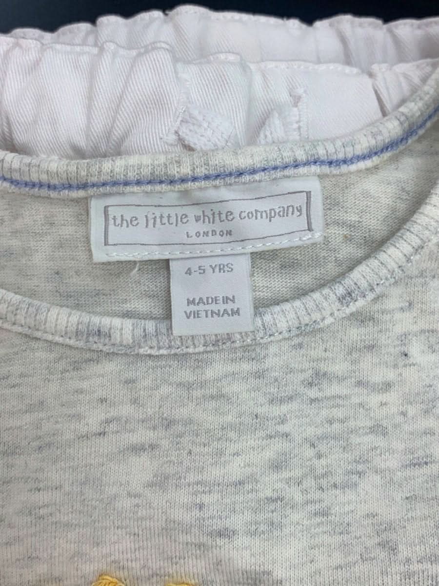 The Little White Company Grey Sun Embroidered T-Shirt and Shorts Set 4 - 5 Years - Reliked