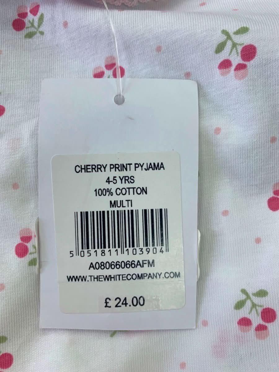 The Little White Company Multi Cherry Print Pyjama 4 - 5 Years - Reliked