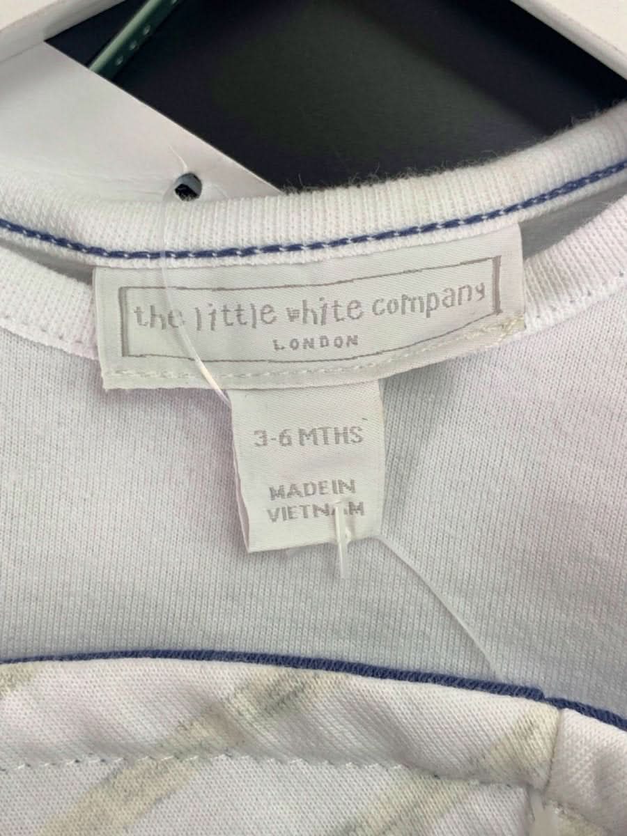 The Little White Company White Baby 3 Piece T-shirt, Shorts & Hat Set 3 - 6 Months - Reliked