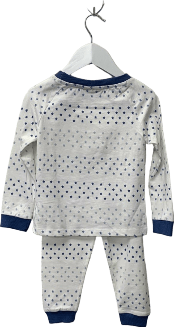 The Little White Company White/Blue Star Stripe Pyjama 1.5 - 2 Years - Reliked
