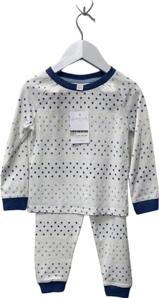 The Little White Company White/Blue Star Stripe Pyjama 1.5 - 2 Years - Reliked