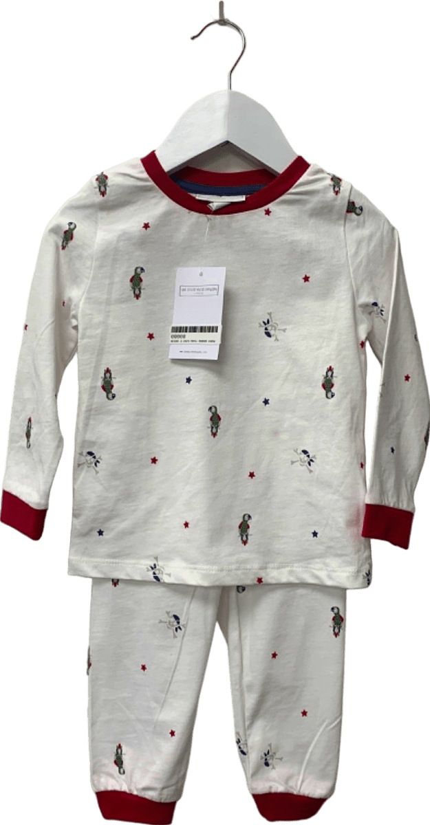 The Little White Company White/Red Parrot Print Pyjama Set 1½ - 2 Years - Reliked
