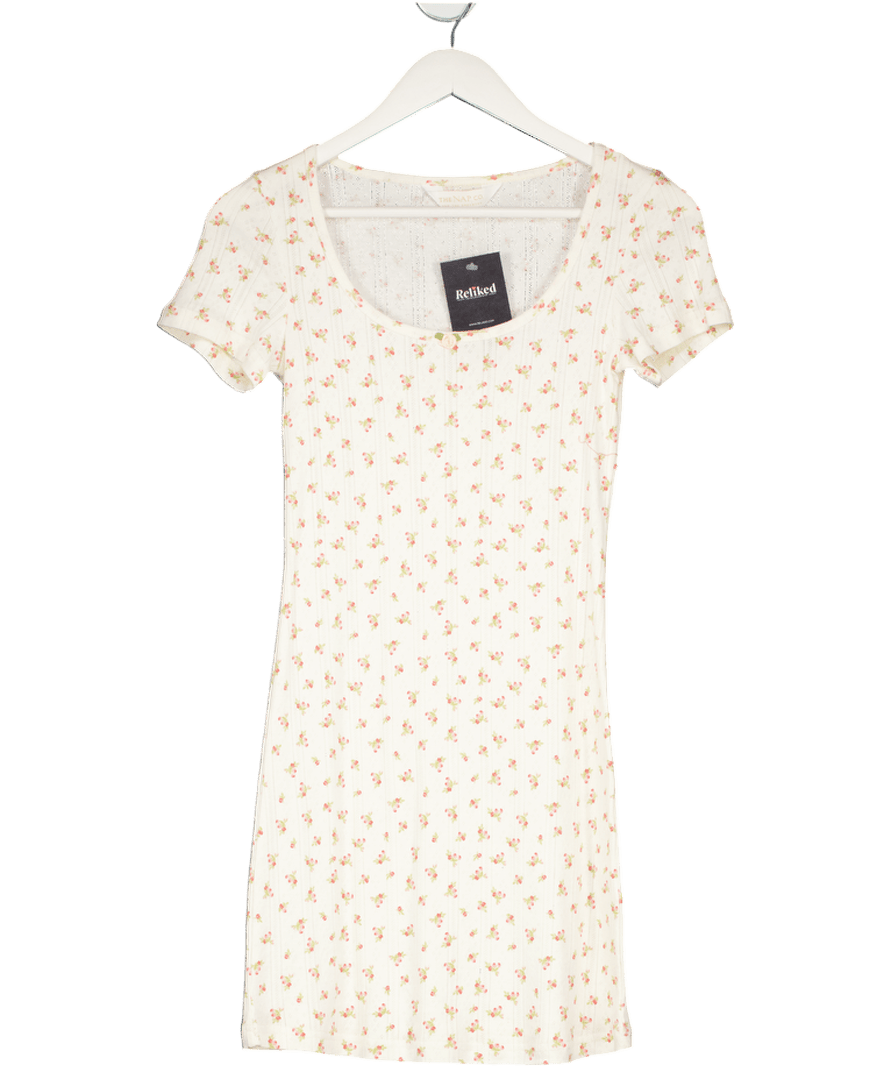 The NAP Co. Cream Ditsy Rose Print Pointelle Sleep Dress UK XS - Reliked