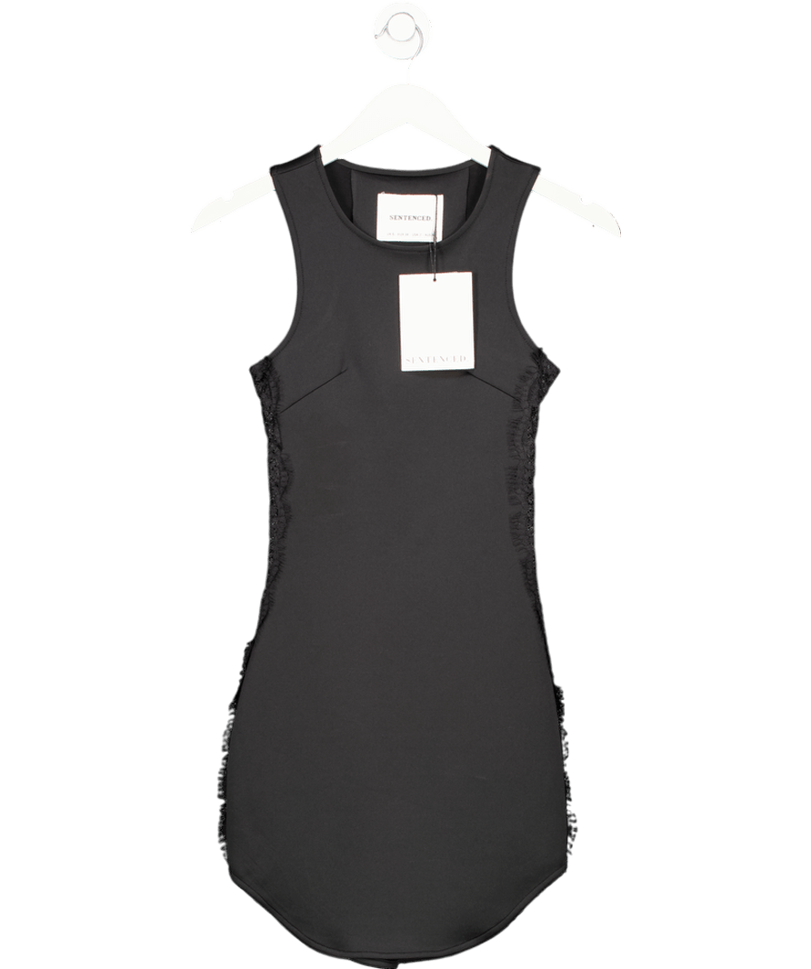 The Sentenced Black Lace Inset Sides Dtil Mini Dress UK XS - Reliked