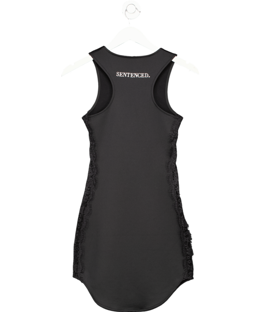 The Sentenced Black Lace Inset Sides Dtil Mini Dress UK XS - Reliked