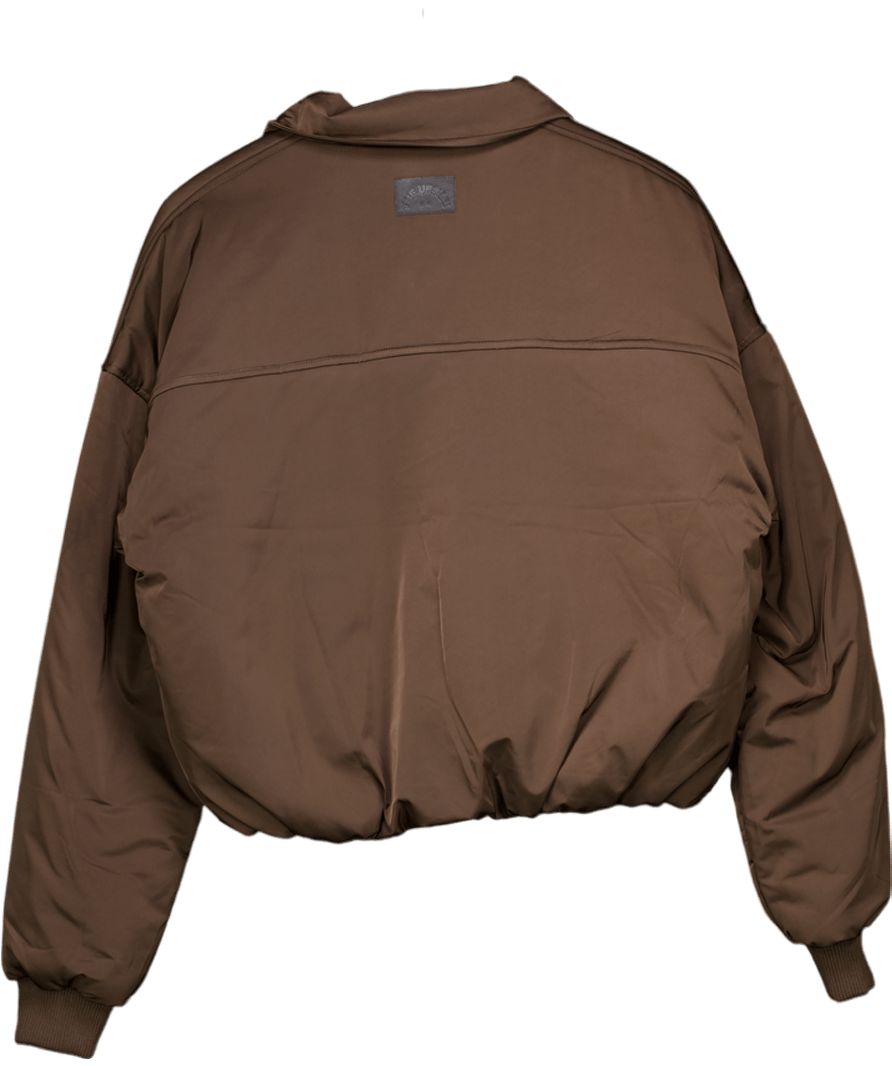 The Upside Dark Brown Carlotta Cropped Bomber Jacket UK S - Reliked