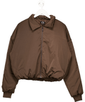 The Upside Dark Brown Carlotta Cropped Bomber Jacket UK S - Reliked