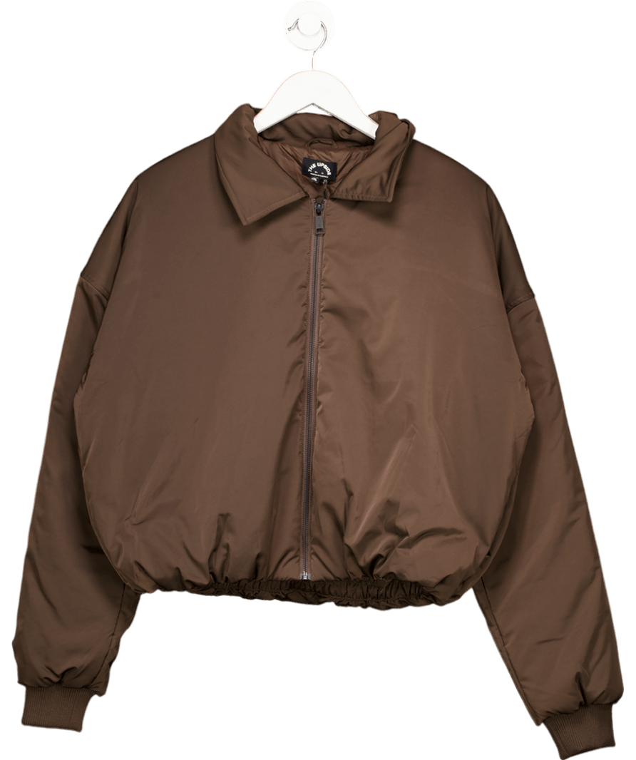 The Upside Dark Brown Carlotta Cropped Bomber Jacket UK S - Reliked