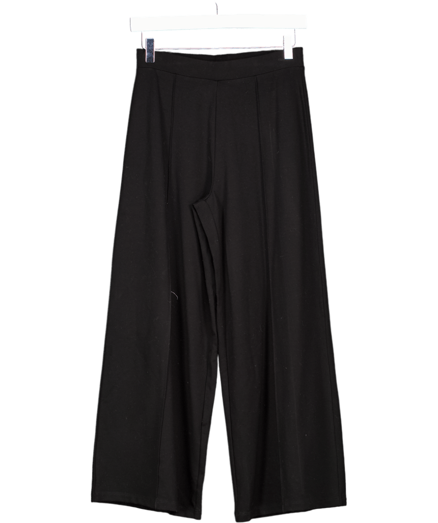 The White Company Black Double Jersey Pull On Crop Trousers UK 8 - Reliked