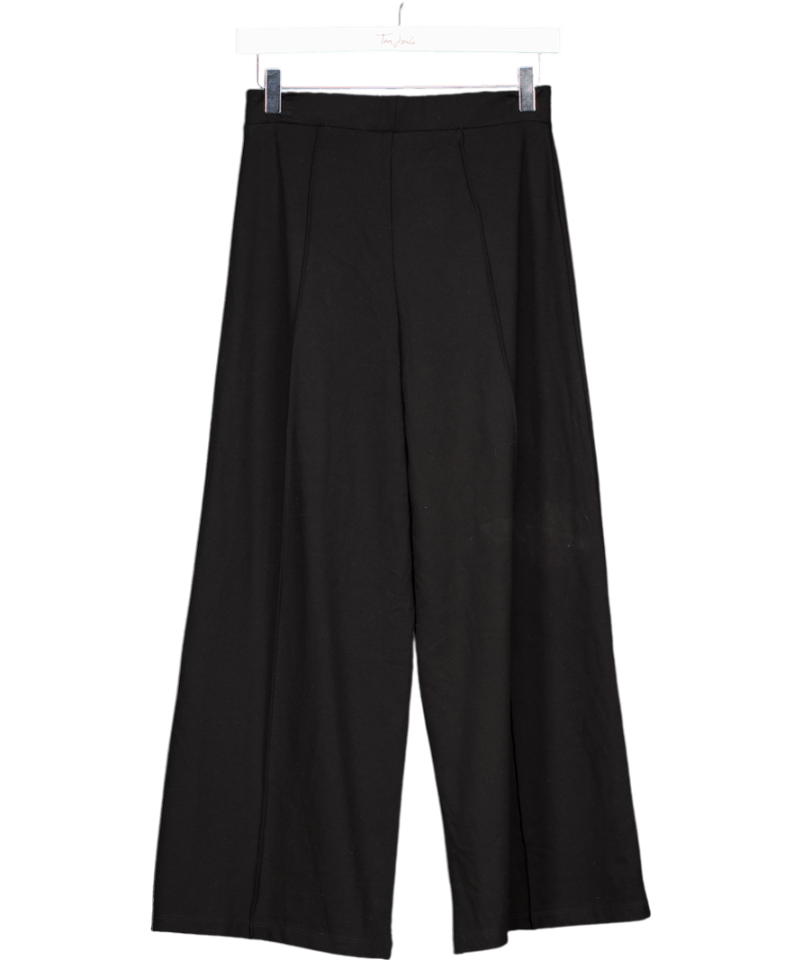 The White Company Black Double Jersey Pull On Crop Trousers UK 8 - Reliked