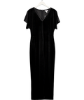 The White Company Black V - neck Straight - leg Velvet Jumpsuit UK 12 - Reliked