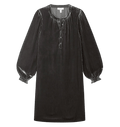 The White Company Grey Round - neck Long - sleeve Silk Velvet Dress UK 12 - Reliked