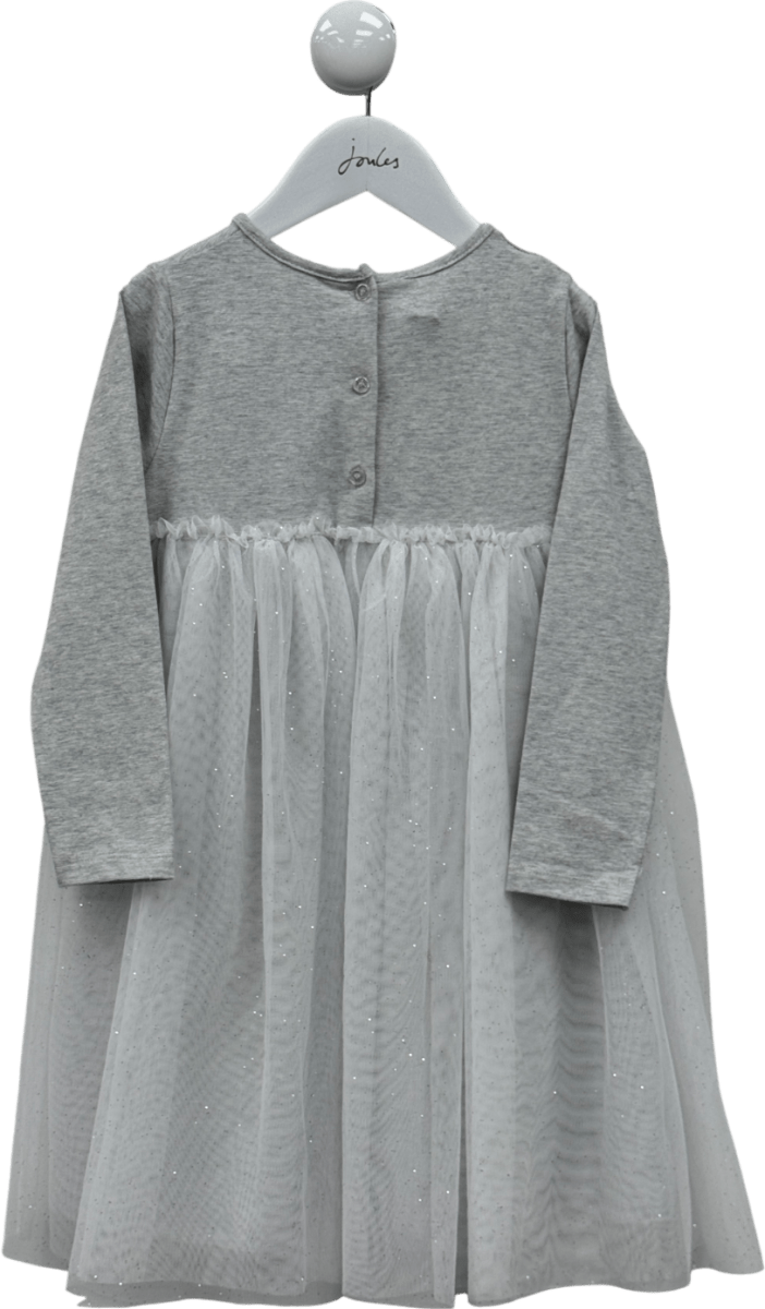 The White Company Grey Sparkle Jersey Tulle Dress 4 Years - Reliked