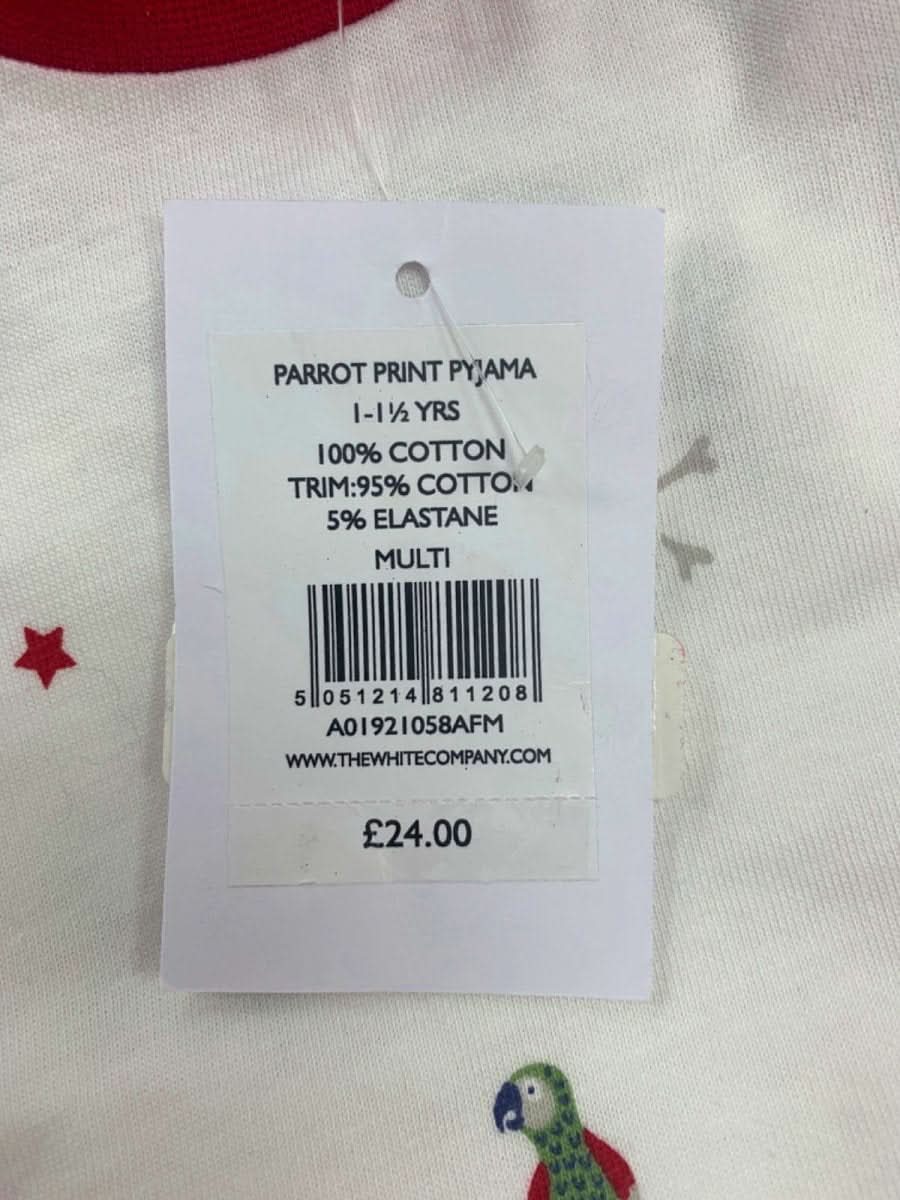The White Company Multi Parrot Print Pyjama 1 - 1.5 Years - Reliked