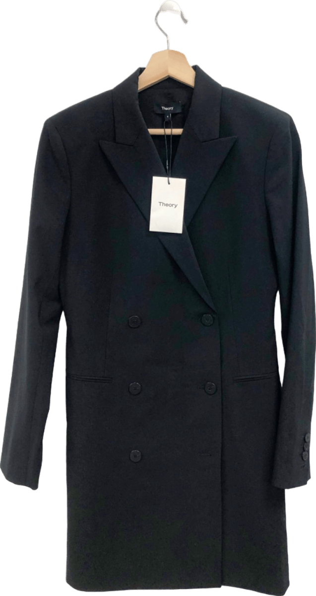 Theory Black Double - Breasted Blazer Dress UK 8 - Reliked