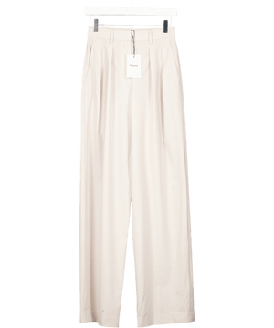 Theory Cream Fine Virgin Wool Double Pleat Trousers Sz00 UK XXS