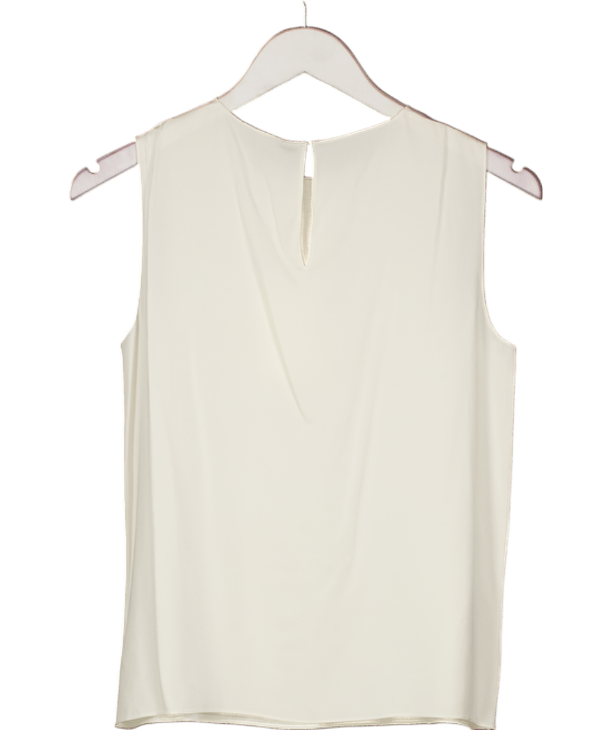 Theory Cream Shell Top In Silk Georgette Szp UK XS - Reliked