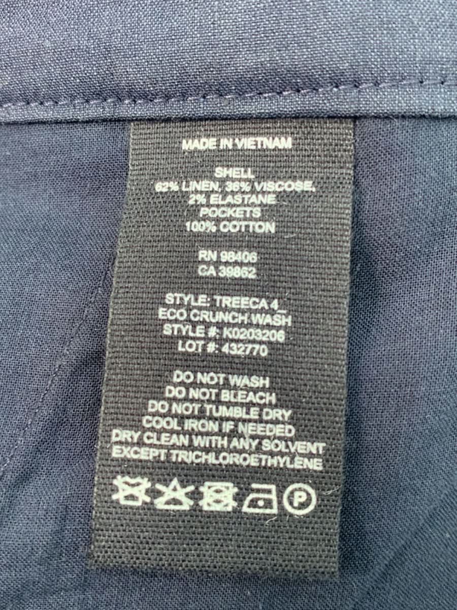 Theory Navy Treeca 4 Eco Crunch Wash Trousers UK 12 - Reliked