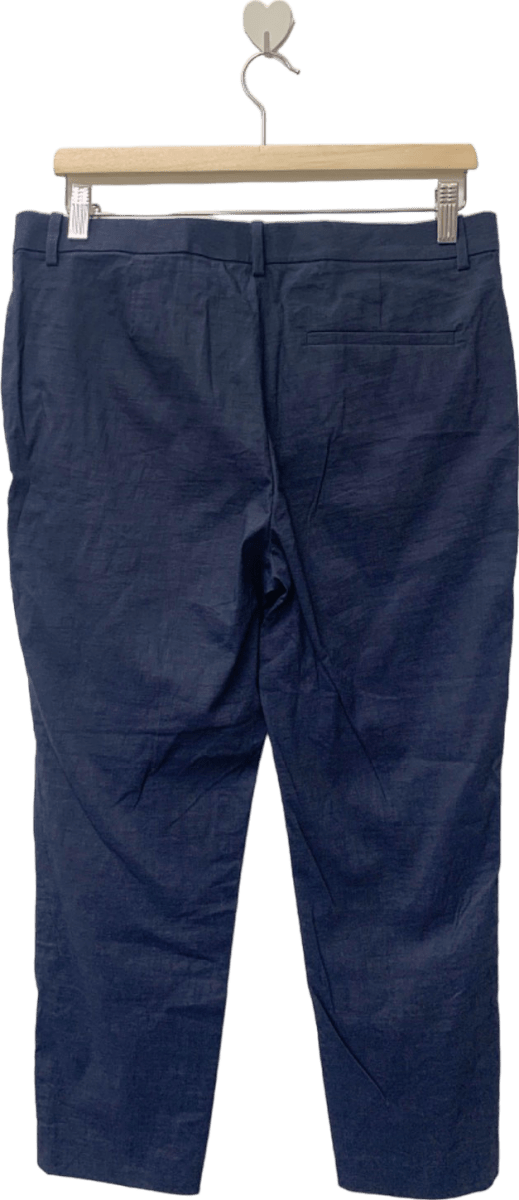 Theory Navy Treeca 4 Eco Crunch Wash Trousers UK 12 - Reliked