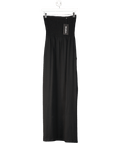 Threadbare Black Bandeau Jersey Maxi Dress With Pockets UK S - Reliked