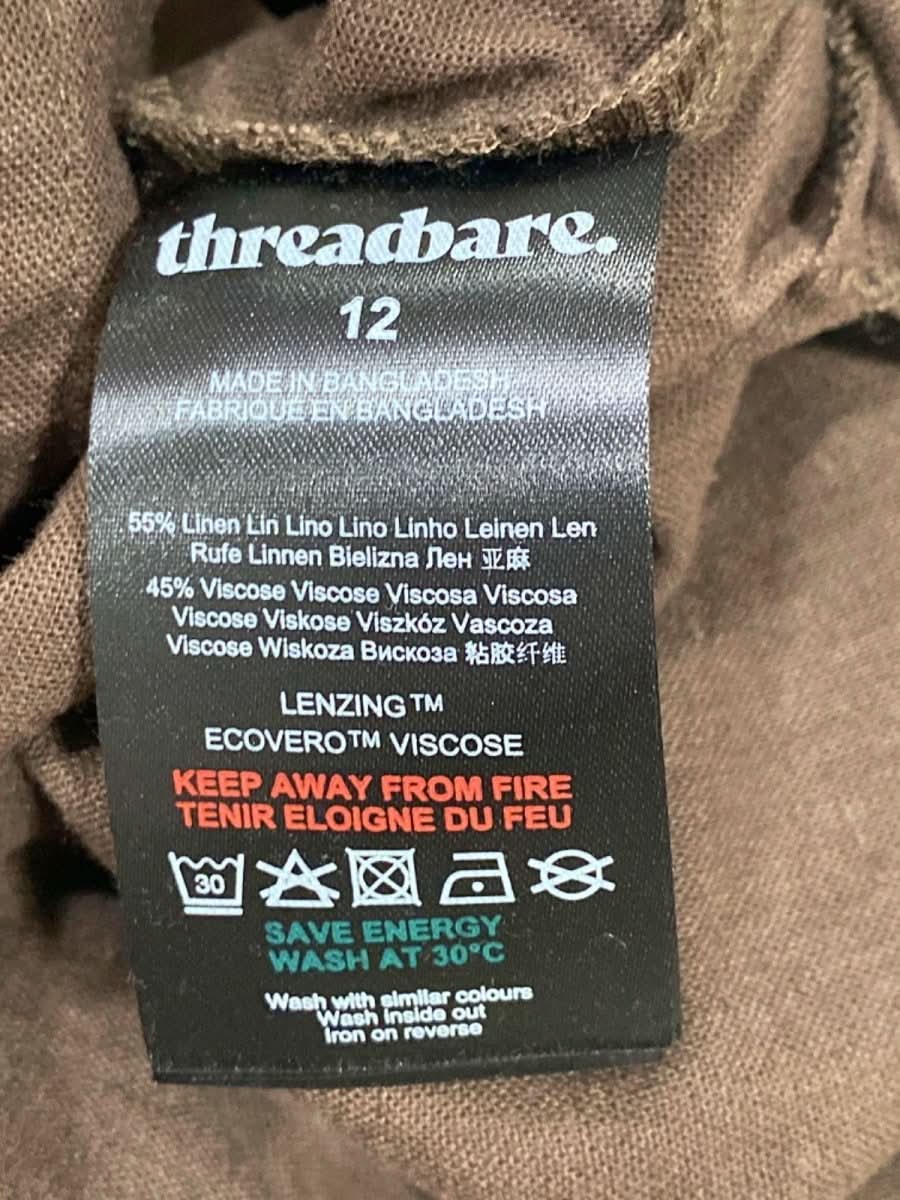 Threadbare Chocolate Brown Ladies Button Midi Dress Lucy UK 12 - Reliked