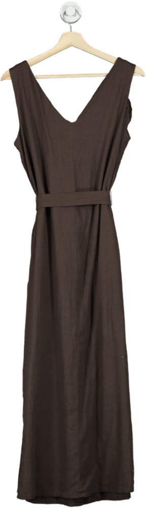 Threadbare Chocolate Brown Ladies Button Midi Dress Lucy UK 12 - Reliked