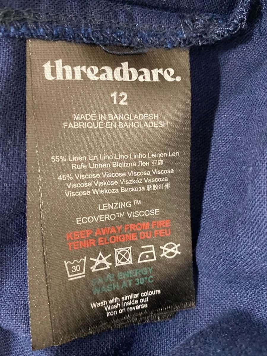 Threadbare Navy Ladies Button Midi Dress Lucy UK 12 - Reliked