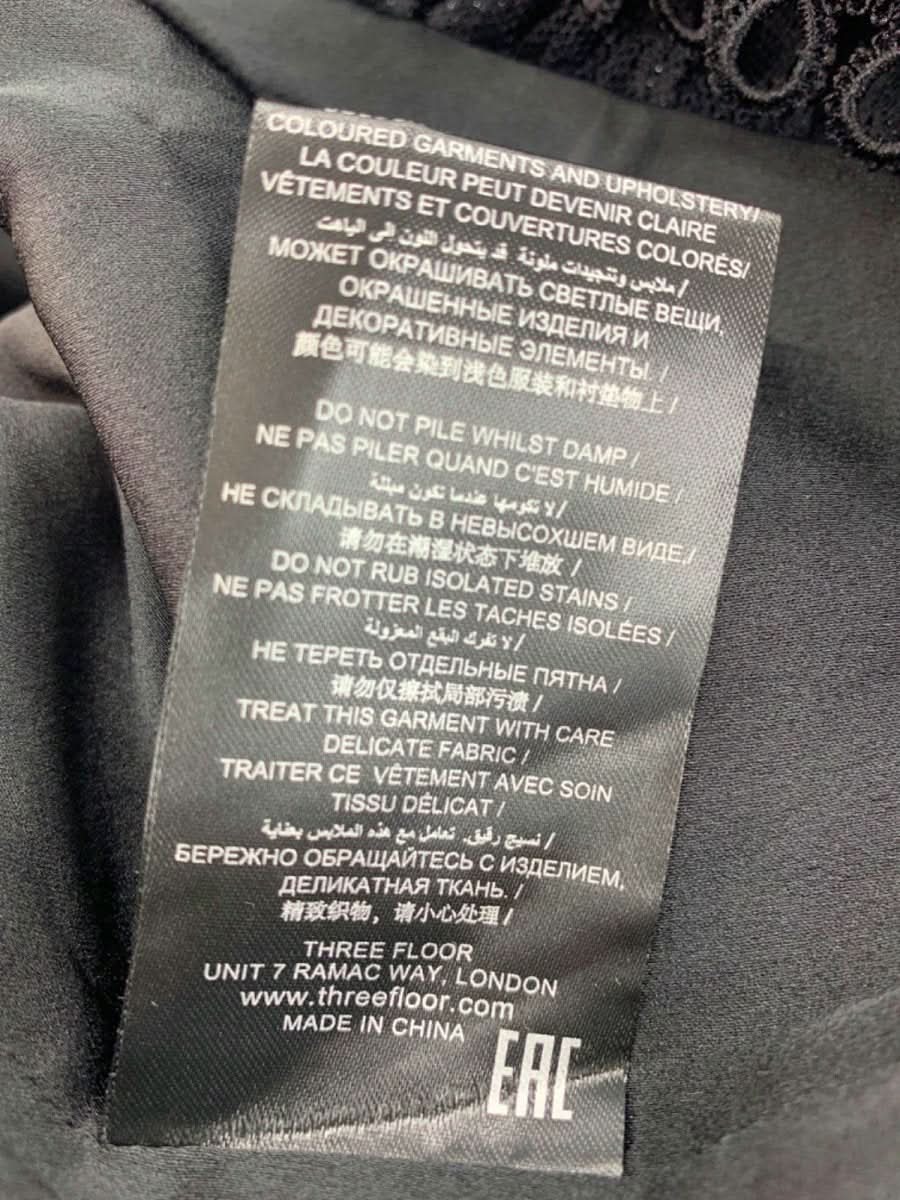 Three Floor Black Lace Midi Dress UK 8 - Reliked