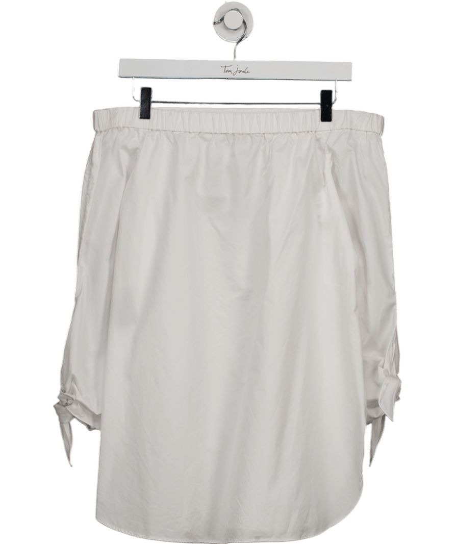 TIBI New York White Cotton Tie Sleeve Bardot Top Us4 UK 8 - Reliked