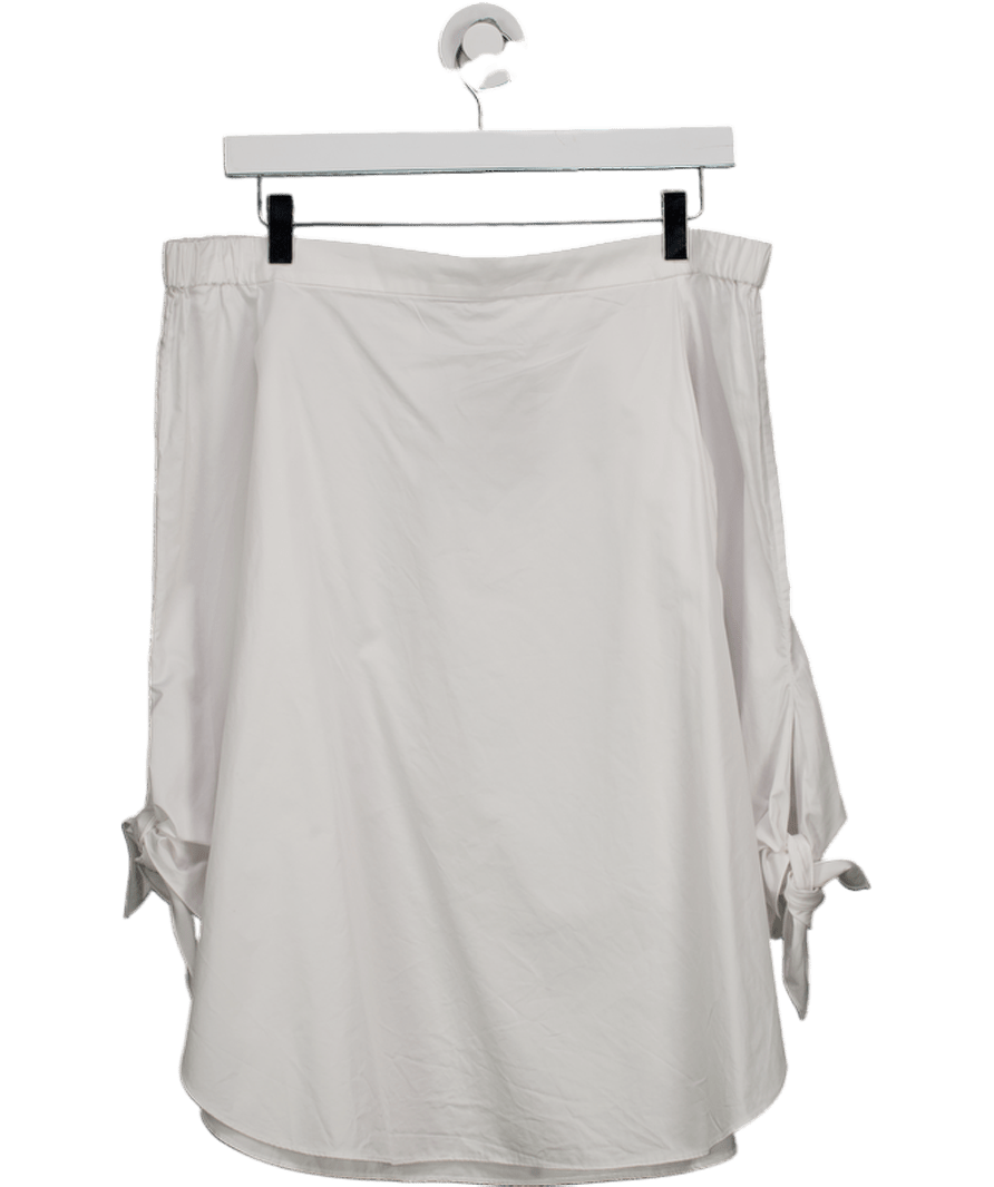 TIBI New York White Cotton Tie Sleeve Bardot Top Us4 UK 8 - Reliked