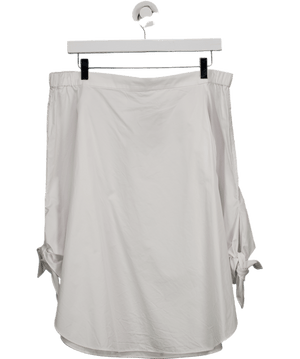 TIBI New York White Cotton Tie Sleeve Bardot Top Us4 UK 8