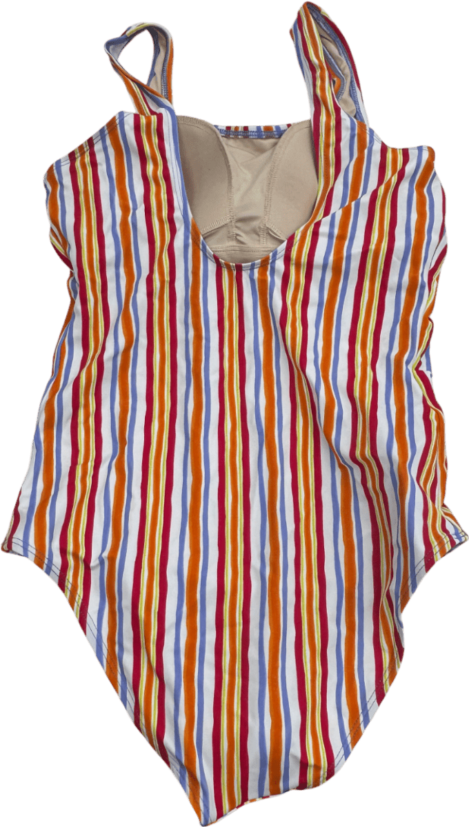 Tofo Multicoloured Striped Swimming Costume UK M - Reliked