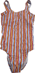 Tofo Multicoloured Striped Swimming Costume UK M - Reliked