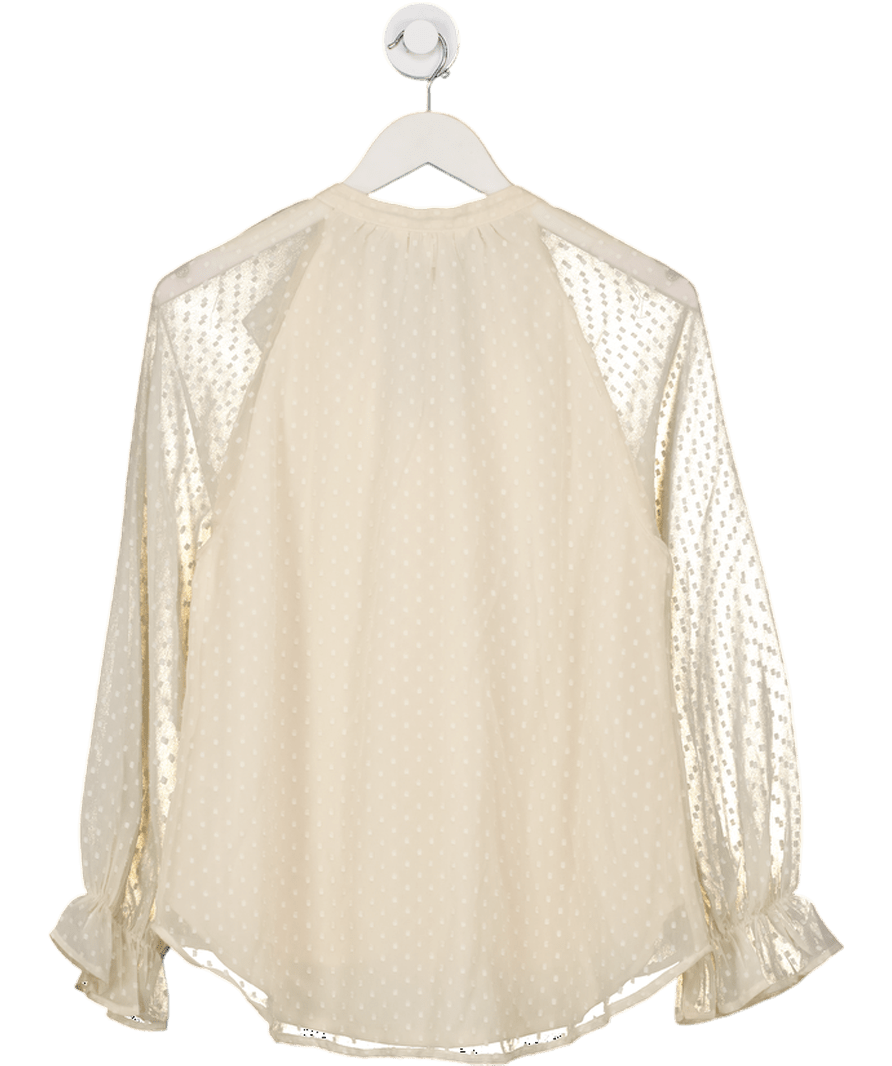 Together Cream Dobby Ruffle Blouse UK 10 - Reliked