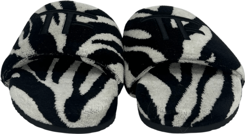TOM FORD - Harrison Logo - Embroidered Zebra - Print Terry Slider Sandals UK 9 EU 43 👞 - Reliked