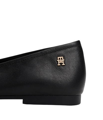 Tommy Hilfiger Black Leather Patent Toe Cap Ballerinas UK 7.5 EU 40.5 👠 - Reliked