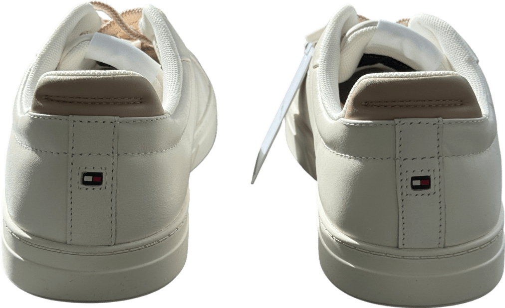 Tommy Hilfiger Cream Leather Court Trainers UK 6 EU 39 👠 - Reliked