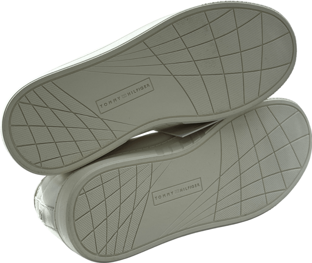 Tommy Hilfiger Cream Leather Court Trainers UK 6 EU 39 👠 - Reliked