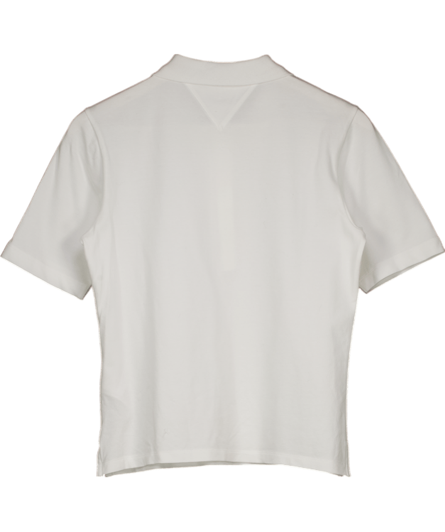 Tommy Hilfiger White Slim Fit Logo Polo Shirt UK S - Reliked