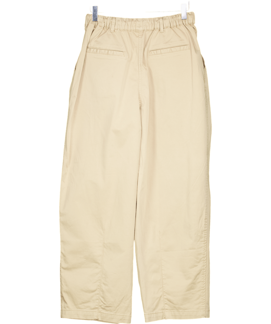 Topshop Beige Cropped Drawstring Trousers UK 8 - Reliked