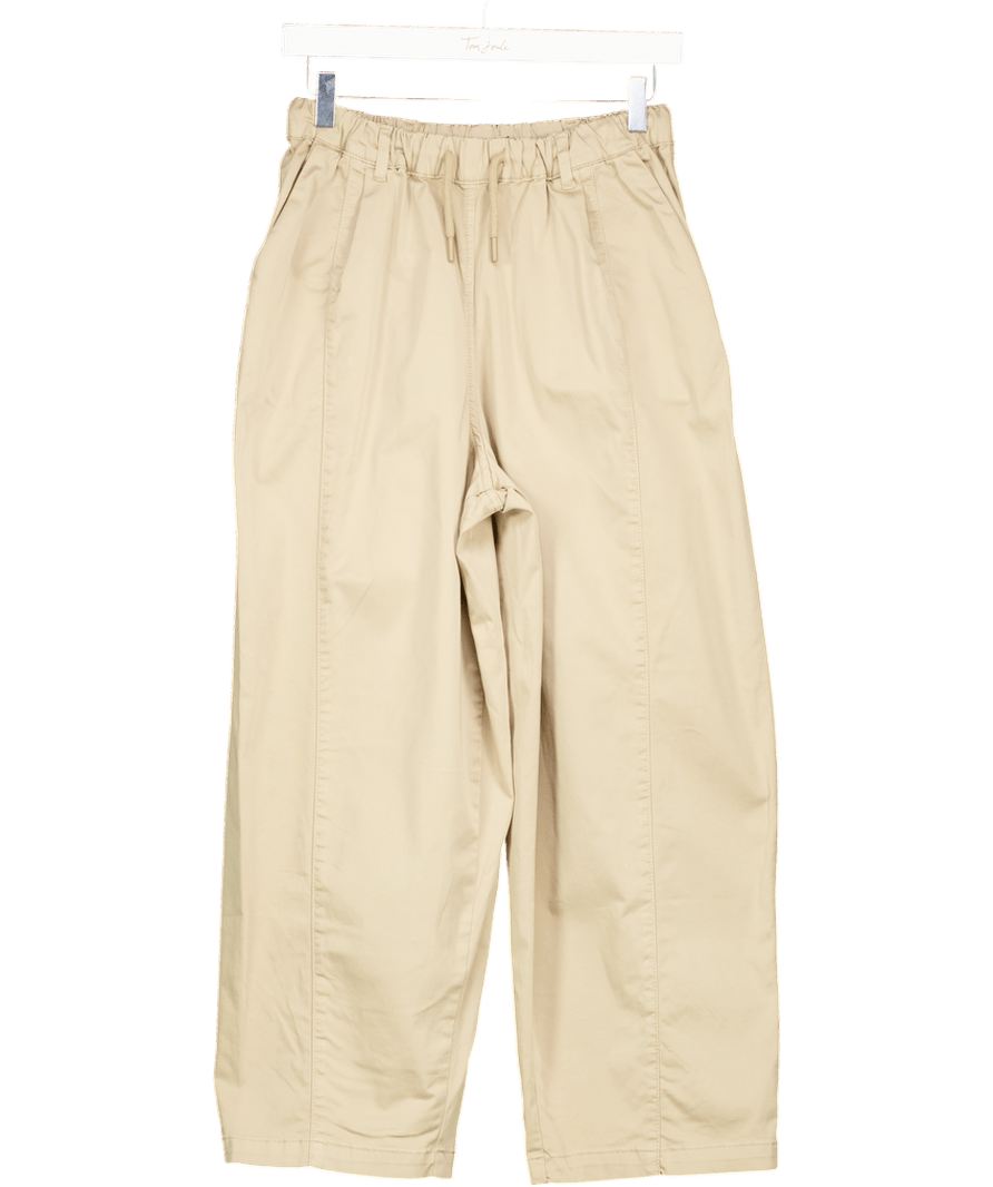 Topshop Beige Cropped Drawstring Trousers UK 8 - Reliked