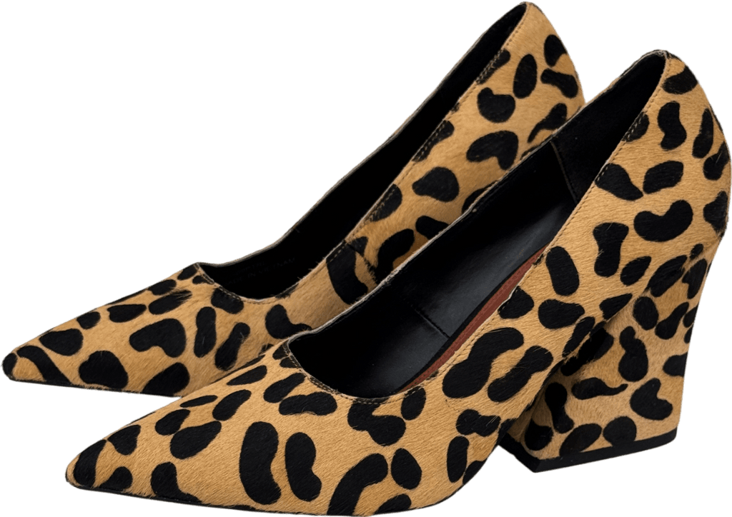 Topshop Beige Leopard Calfhair Ginny Shoes UK 5 EU 38 👠 - Reliked